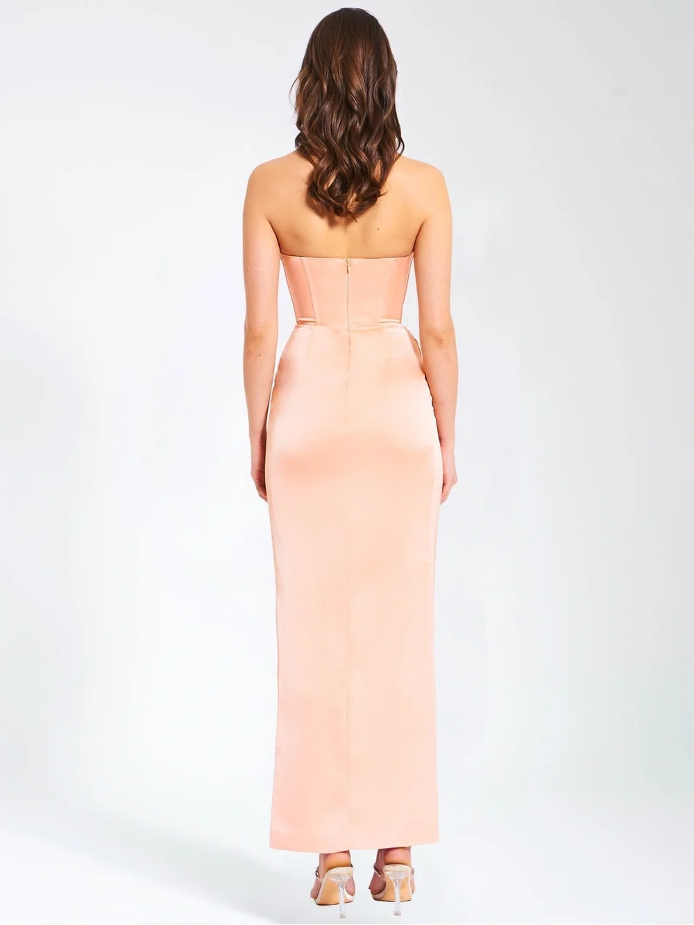 MISS CIRCLE NEW YORK AMELIA BLUSH SATIN CRYSTALS DRESS PROM GOWN EXTRA LARGE XL